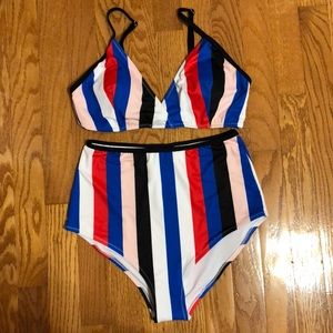 Small striped swimsuit